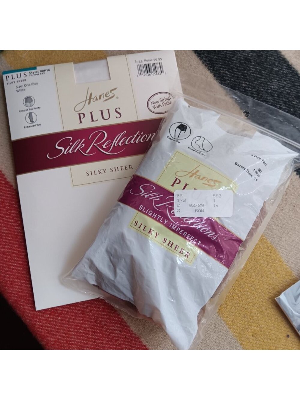 One Plus Hanes Plus Silk Reflections Silky Sheer Control Top Pantyhose 4-Pair